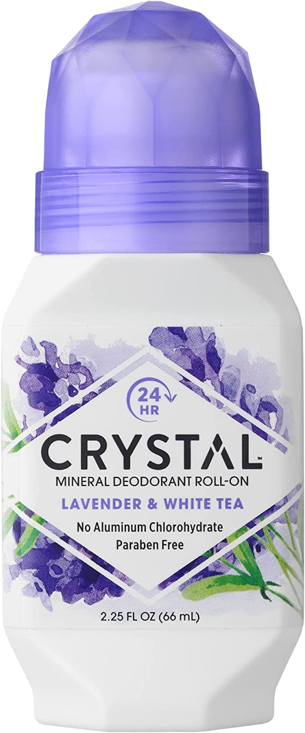 Crystal Mineral Deodorant RollOn Lavender  White Tea 225 oz Pack of 4